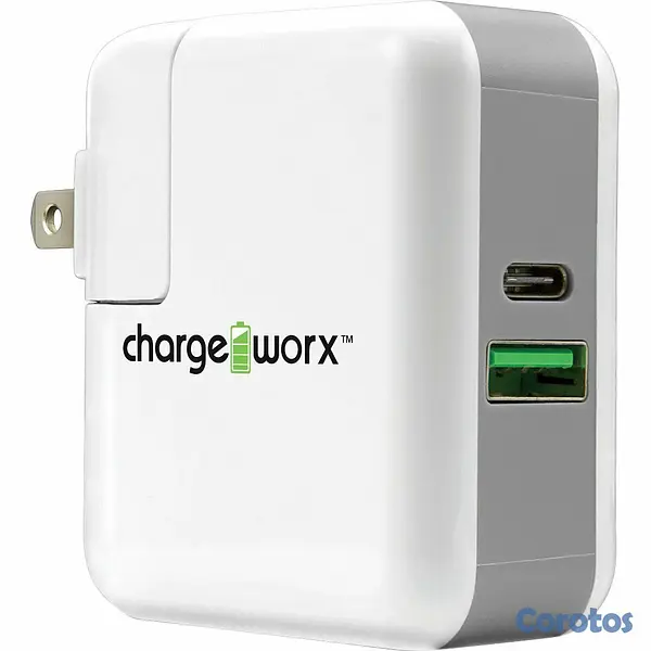 computadoras y laptops - CARGADOR TYPE C Y USB, CHARGE WORX, DE PARED TYPE C/PD POWER OUTPUT:5V3A 2