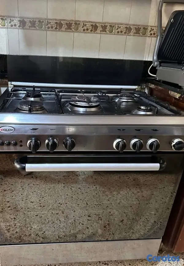 cocina - ESTUFA USADA DE 30 CROMADA 5 HORNILLAS GRATINADOR MÁS HORNO  5