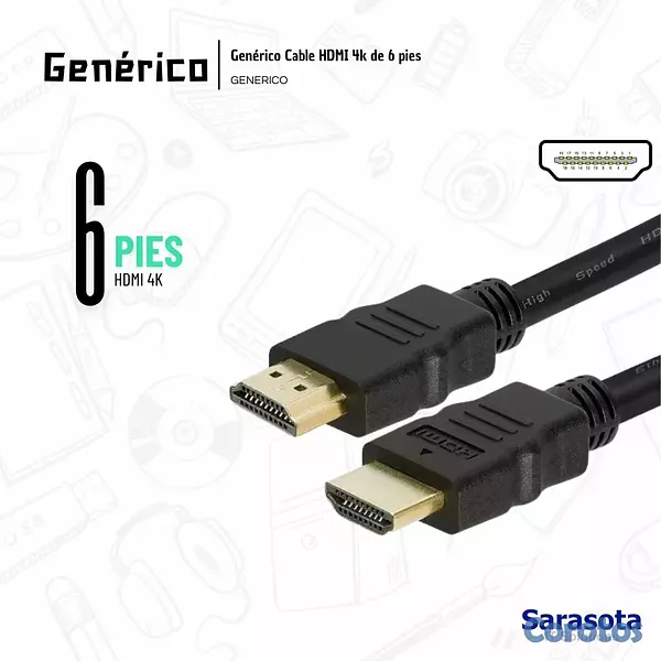 accesorios para electronica - Genérico Cable HDMI 6 Pies 4k 2