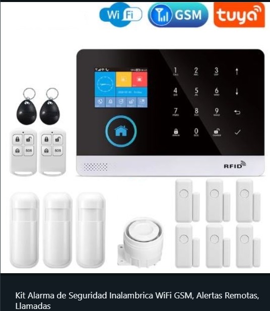 accesorios para electronica - Kit Alarma de Seguridad Inalambrica WiFi GSM