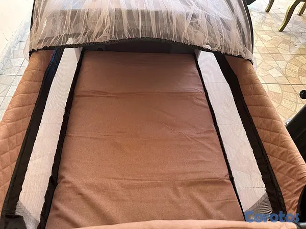 muebles - Coral bebé rosado con gris colchón incluido  1