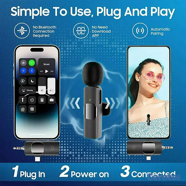 accesorios para electronica - Micrófono 🎤🎙️ de solapa doble 3 en 1, micrófono mini inalámbrico  2
