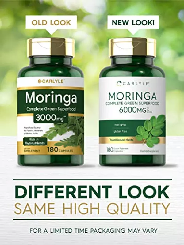 Salud y Equipamiento Médico - Moringa Oleifera | 180 Capsulas - Carlyle 2