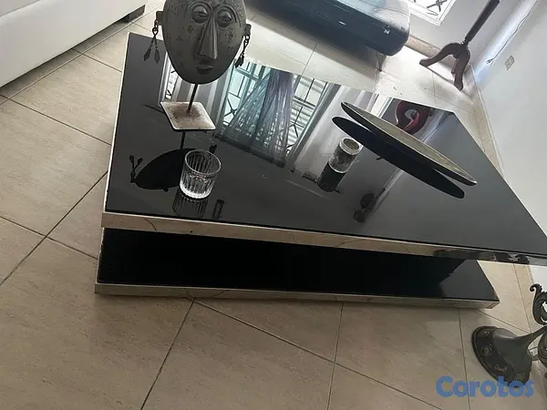 muebles y colchones - Mesa de Centro Negra Moderna 4