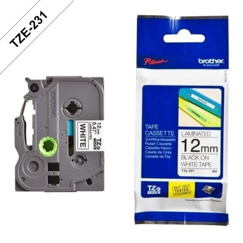 impresoras y scanners - CINTA BROTHER ORIGINAL TZE2312PK 1/2" LAMINADA ESTANDAR TRANSPARENTE PT-110,PTD- 0