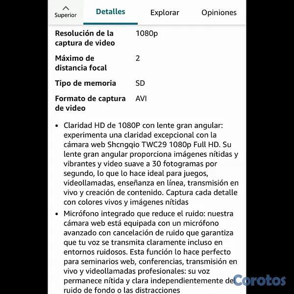 camaras y audio - Cámara Web HD 8