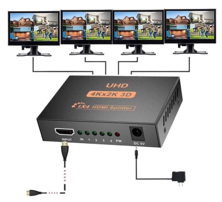 otros electronicos - Adaptador splitter 1x4 HDMI 1