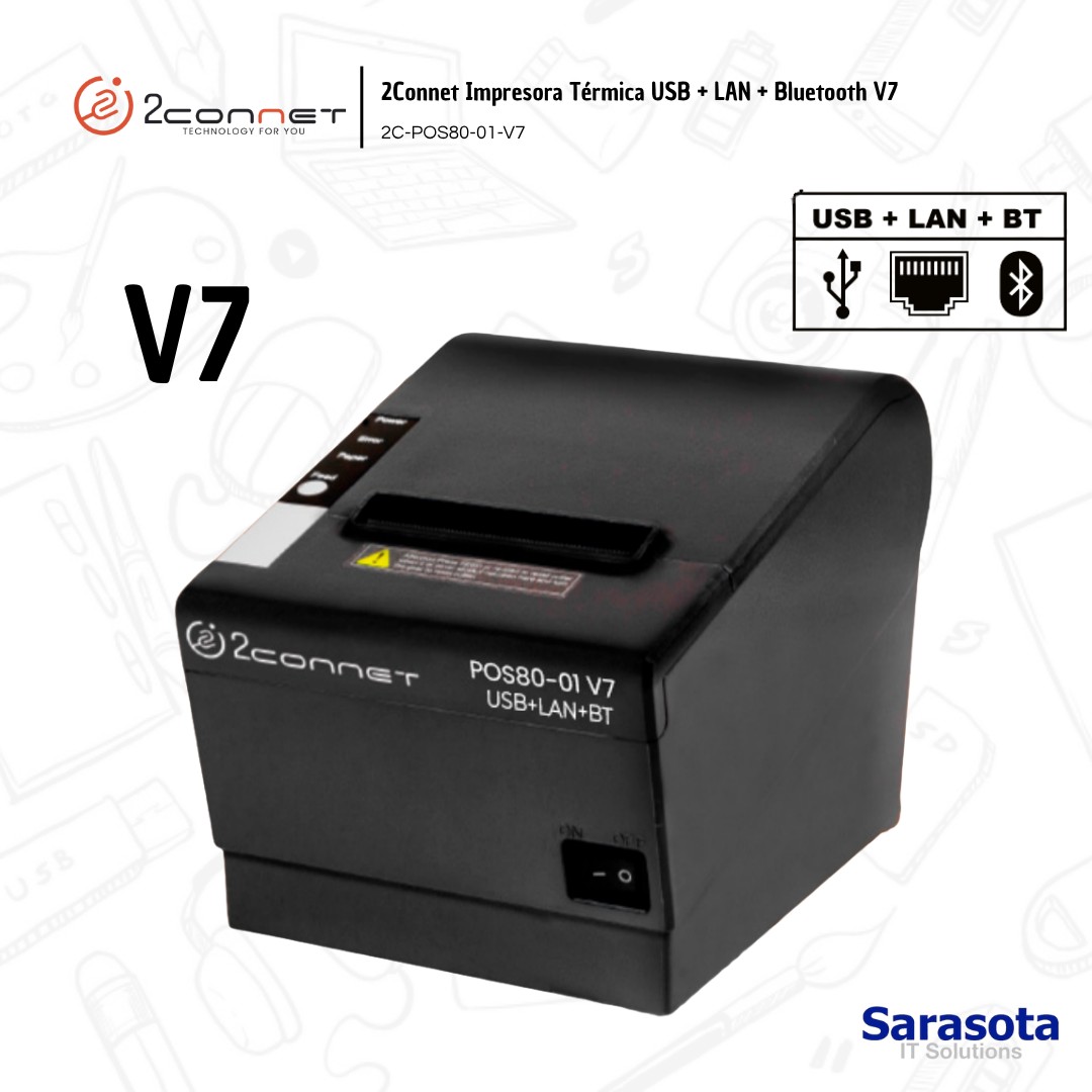 impresoras y scanners - Impresora térmica USB + LAN + Bluetooth 2Connet V7 1