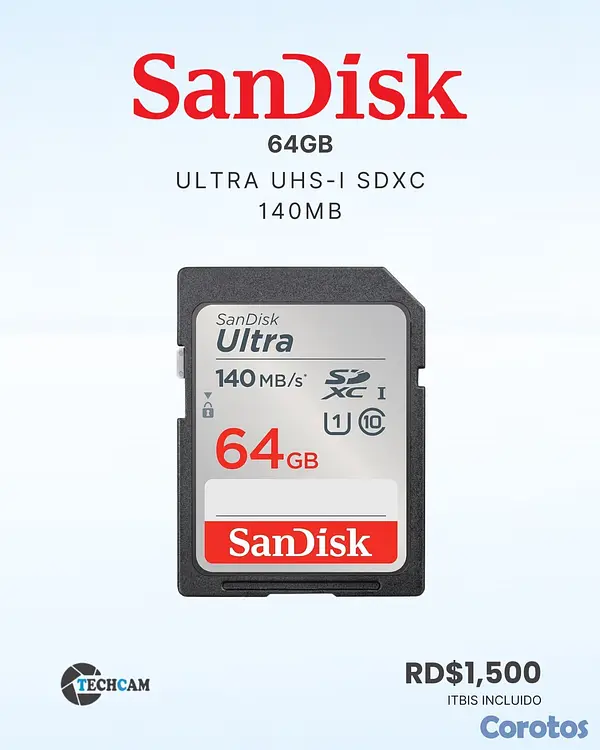 camaras y audio - MEMORIAS PARA CAMARA SANDISK 10