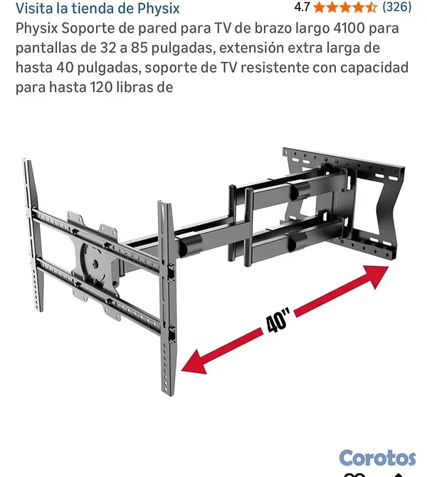 decoración y accesorios - soporte de pared para TV para pantalla de 32 A 85  2