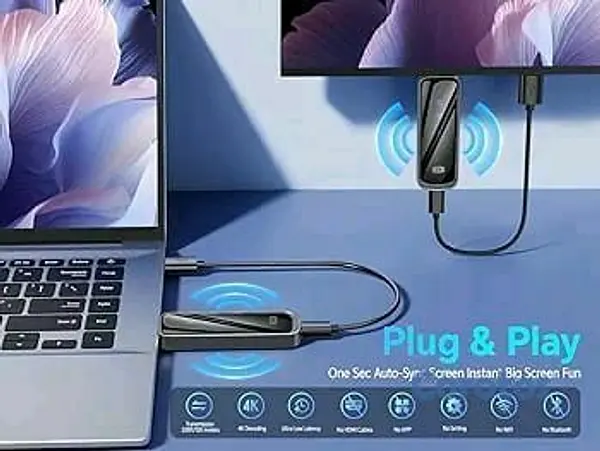 accesorios para electronica - 💻 Transmisor y Receptor HDMI Inalámbrico 100M/328FT 4K 5G+2.4G Adaptador 🖥 6