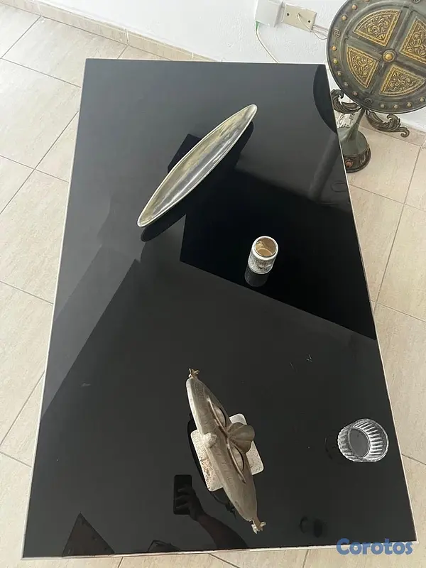 muebles y colchones - Mesa de Centro Negra Moderna 5