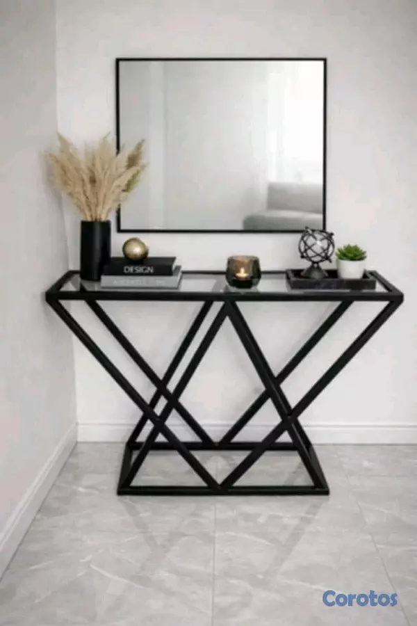 decoración y accesorios - repisa con cristal y espejo  3