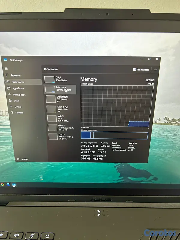 computadoras y laptops - Laptop gaming, Asus TUF A16, Ryzen 7 7735HS, RX 77 2