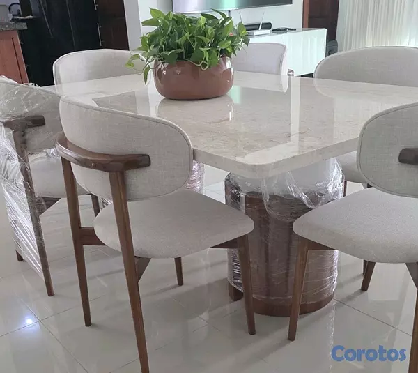 muebles y colchones - comedor de 6 sillas. tope en Mármol  4