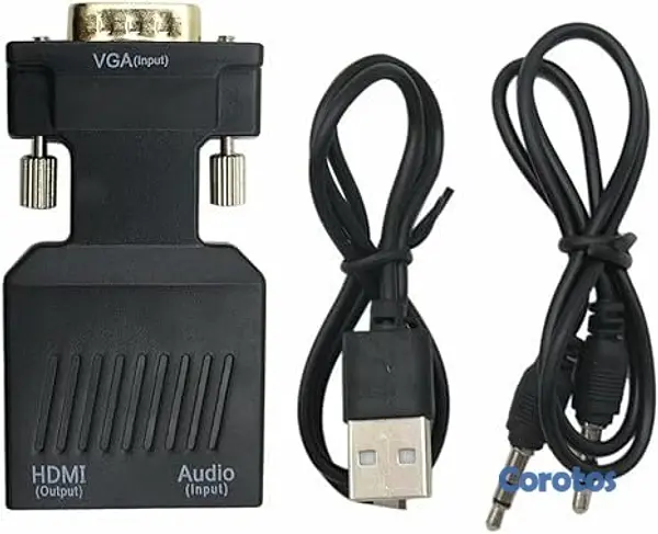accesorios para electronica - Adaptador VGA a HDMI Full HD 1080P audio video con 2