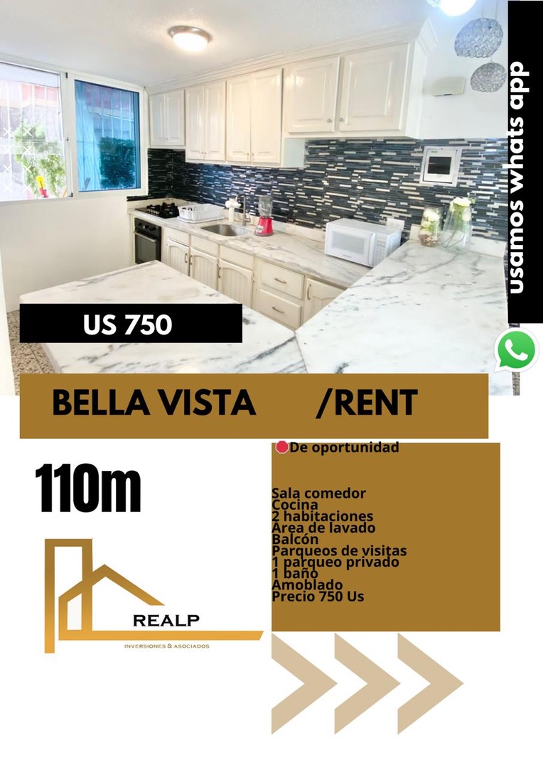 apartamentos - Apto bella vista  2 hab amoblado  0