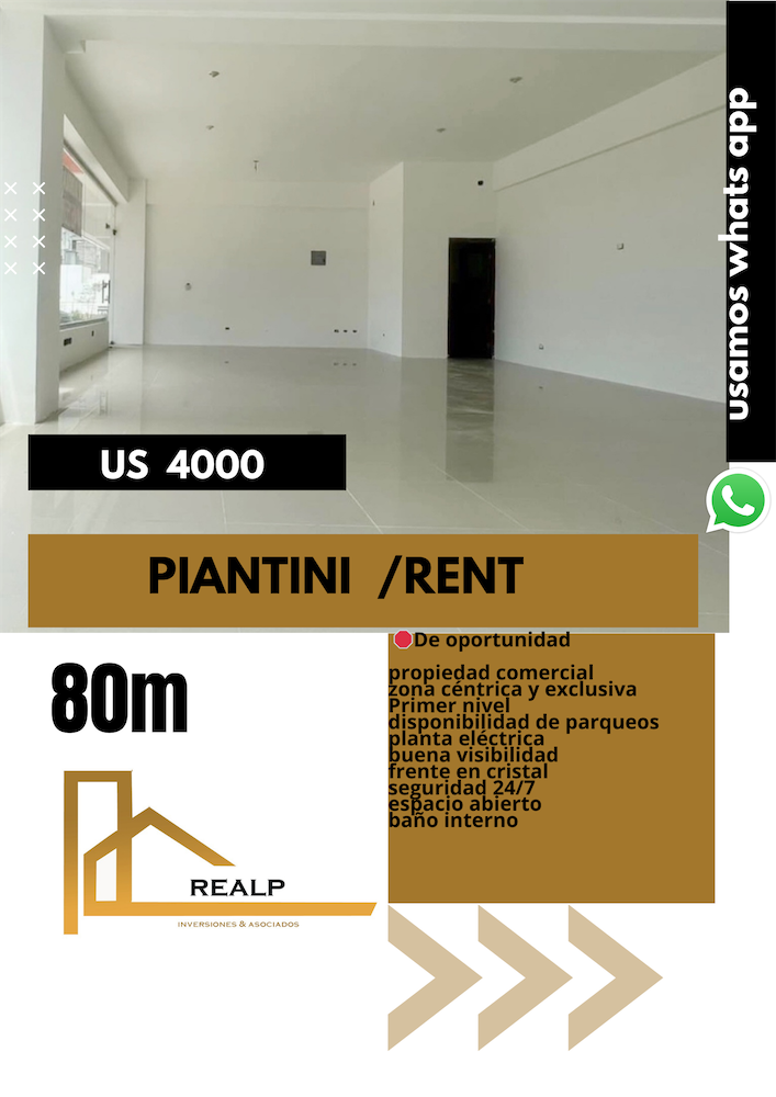 oficinas y locales comerciales - Local exclusivo en piantini primer nivel  0