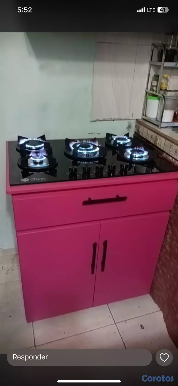 cocina - Estufa empostrada con base tipo depensa o gabinete incluido.   14