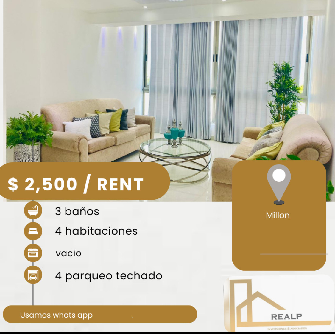 apartamentos - hermoso apartamento en el millón  0