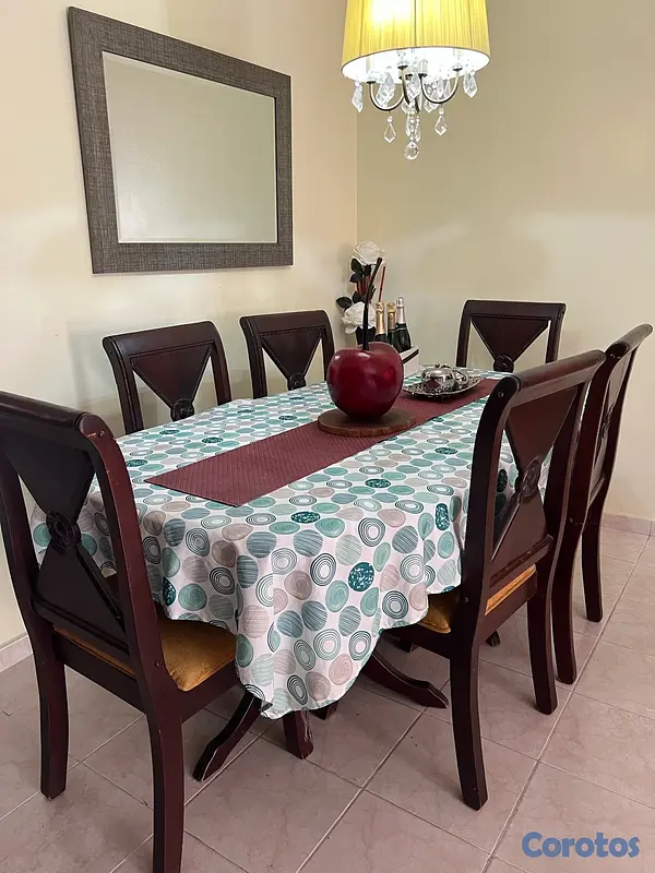 muebles y colchones - comedor caoba 6 sillas 3