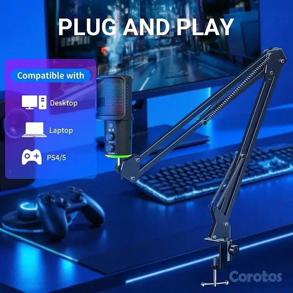 accesorios para electronica - Micrófono USB Condensador SU9 Streaming Podcast 🔥 2