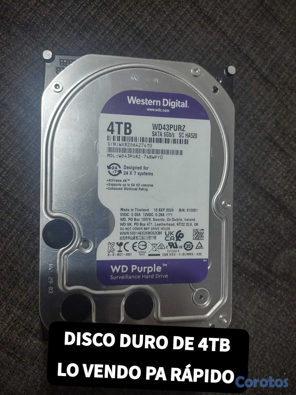 computadoras y laptops - DISCO DURO 4TB COMO NUEVO Y BARATO 4