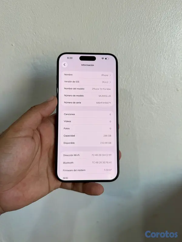 celulares y tabletas - IPHONE 15 PRO MAX 256GB FACTORY 7