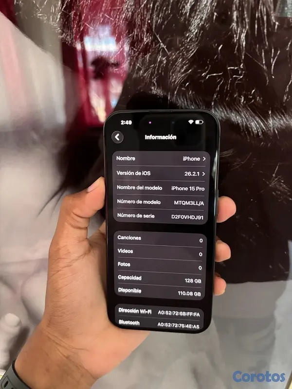 celulares y tabletas - iPhone 15 pro 128gb todas sus piezas originales bateria en 88 factory  9