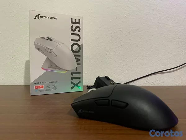 computadoras y laptops - Mouse Gamer Attack Shark X11 Negro RGB 🔥 2