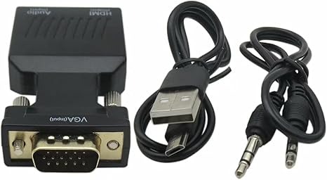 accesorios para electronica - Adaptador VGA a HDMI Full HD 1080P audio video con 0