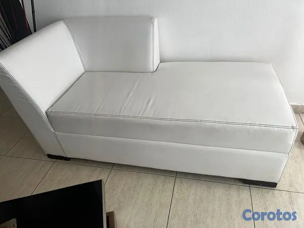 muebles y colchones - Sofá Chaise Blanco 3