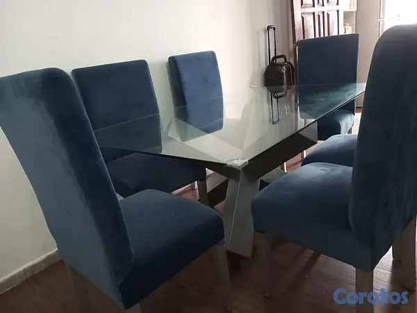 muebles y colchones - Juego de comedor de 6 sillas tapizadas. 4
