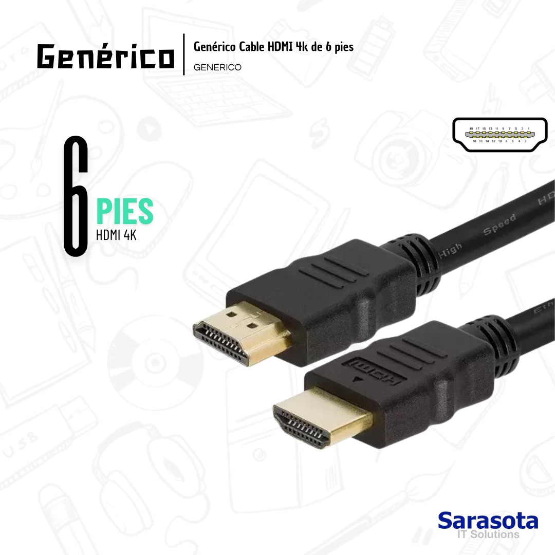 accesorios para electronica - Cable HDMI a HDMI 4K de 6 pies  1