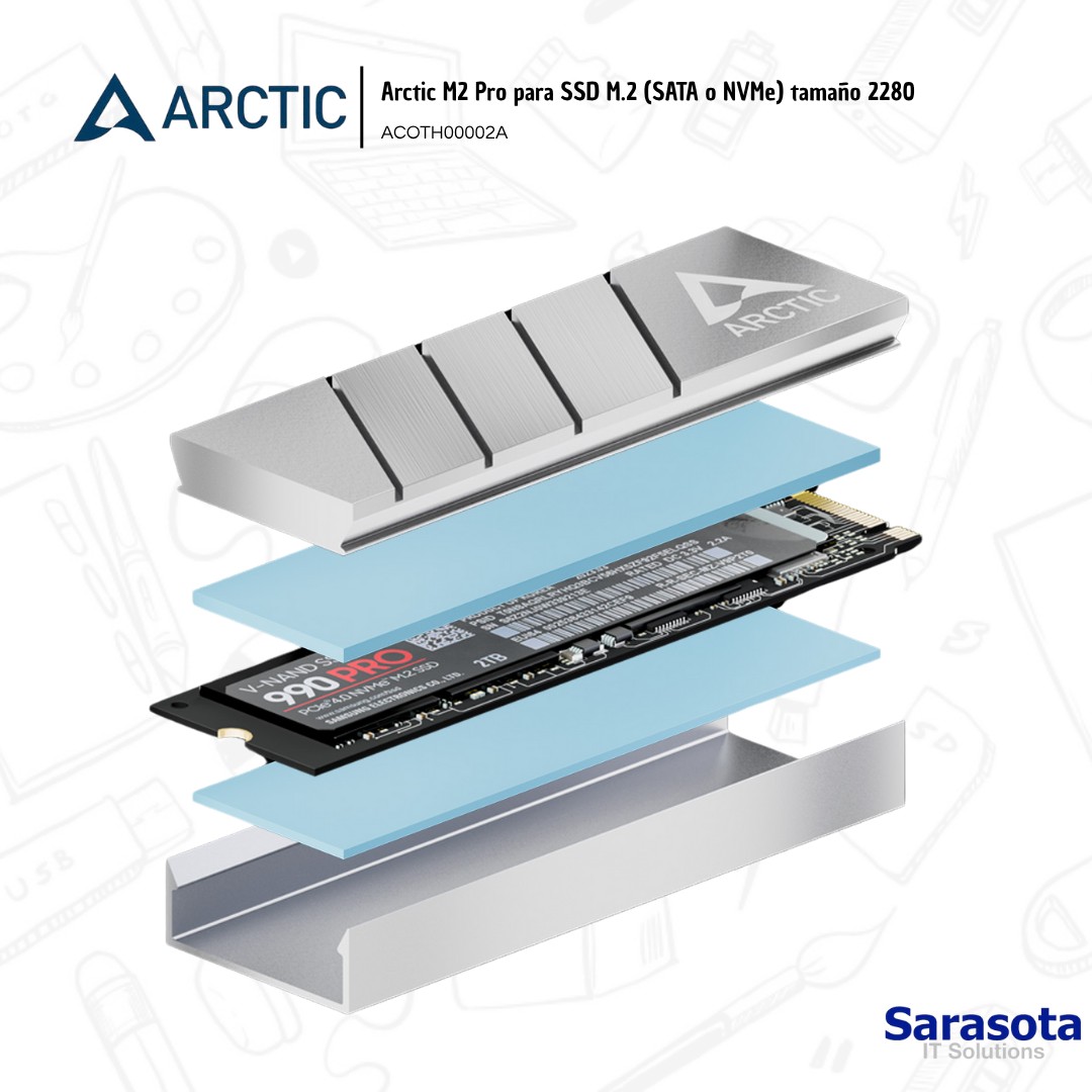 accesorios para electronica - Arctic M2 Pro Silver Disipador Térmico 2
