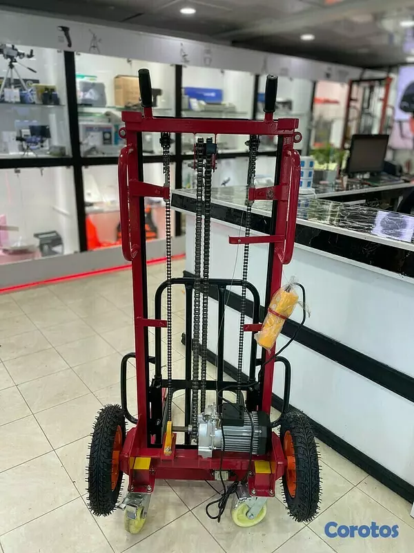 equipos profesionales - Montacargas grua Carretilla de 2 metros de elevacion electrico de 200KG 7