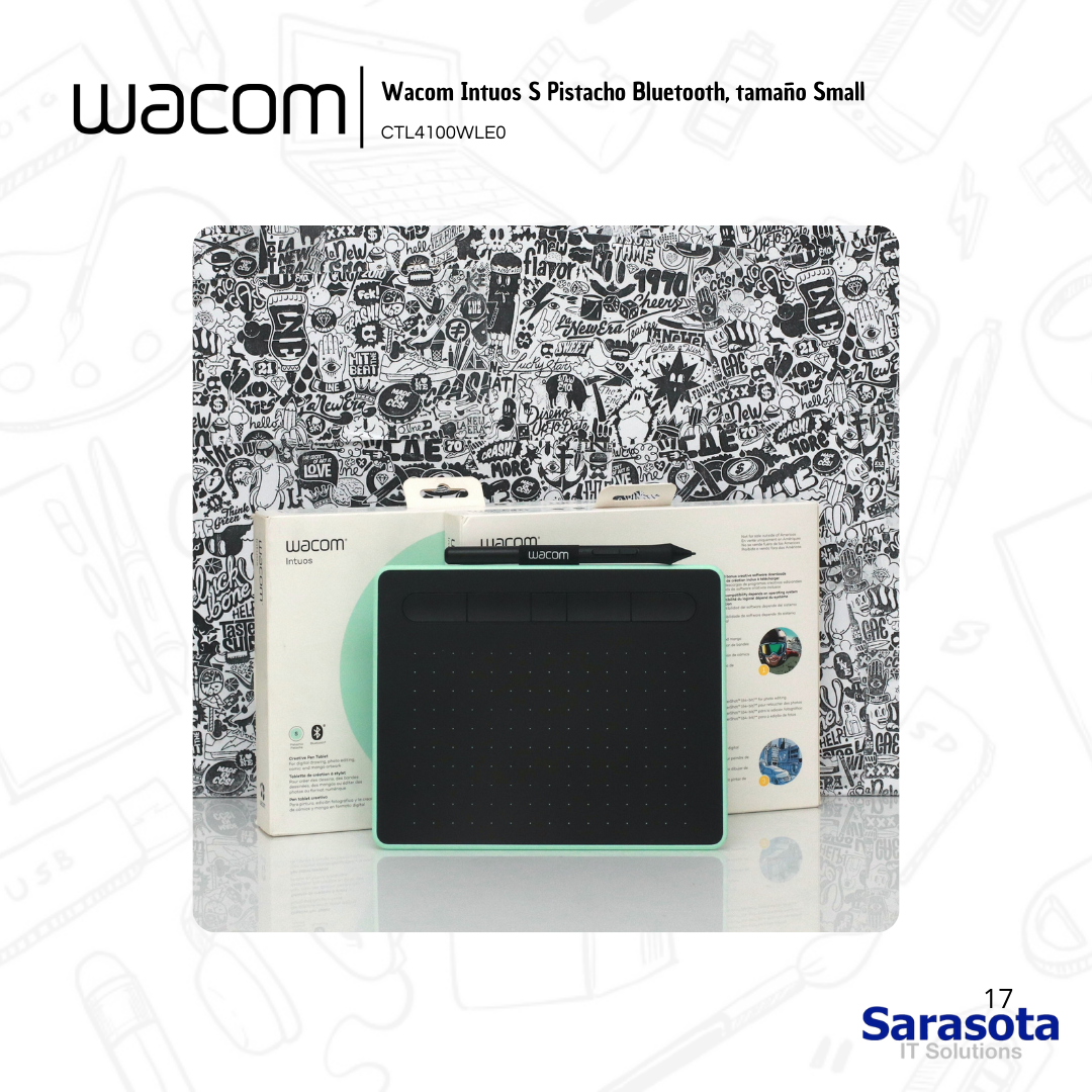 accesorios para electronica - Wacom Intuos S color Pistacho Bluetooth 1