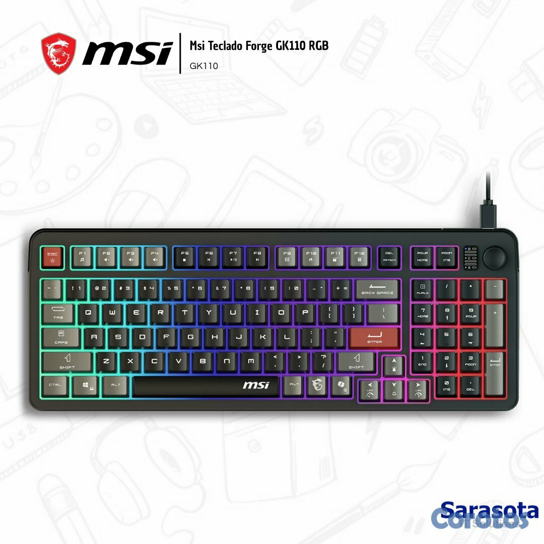 accesorios para electronica - Msi Teclado Forge GK110 RGB