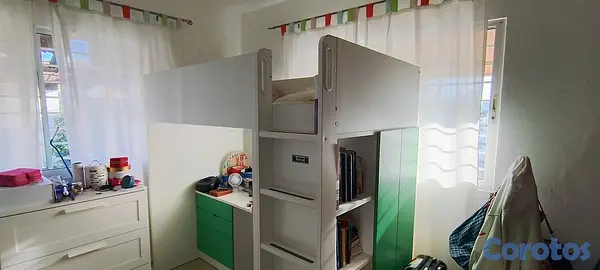 muebles y colchones - Cama juvenil con closet y escritorio ikea verde  2