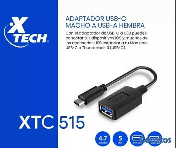 computadoras y laptops - ADAPTADOR XTECH USB TYPE C, A USB 3.0 (XTC-515) 1