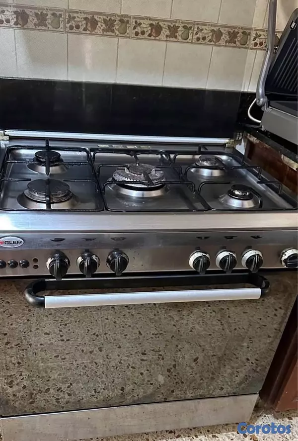 cocina - ESTUFA USADA DE 30 CROMADA 5 HORNILLAS GRATINADOR MÁS HORNO  2