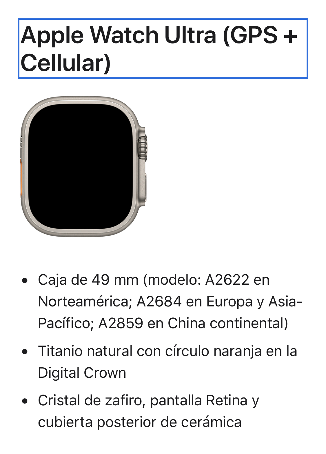 otros electronicos - Apple Watch Ultra 6