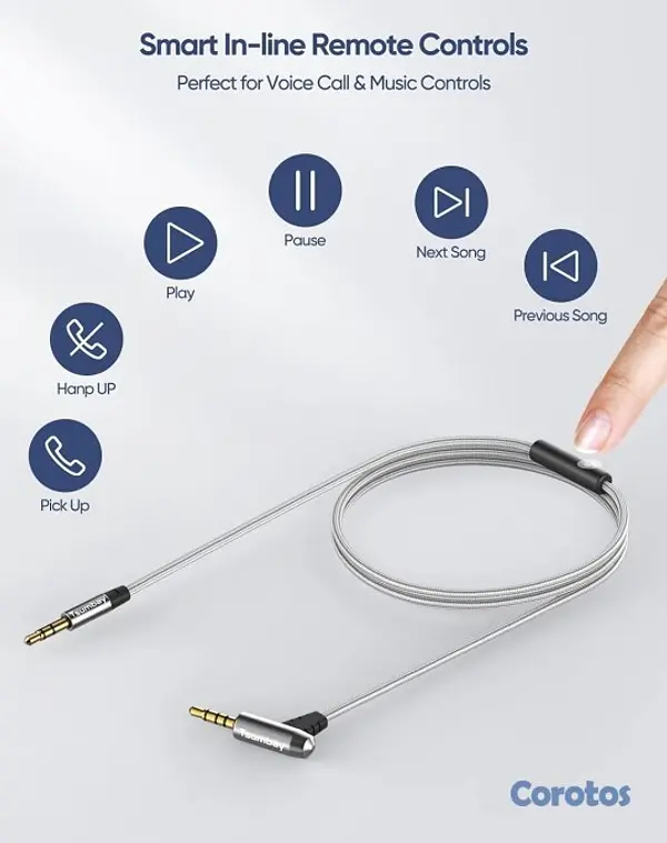 camaras y audio - Cable auxiliar con micrófono para tus auriculares 5
