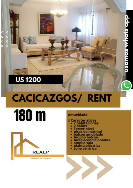 apartamentos - Apartamento amueblado cacicazgos 0