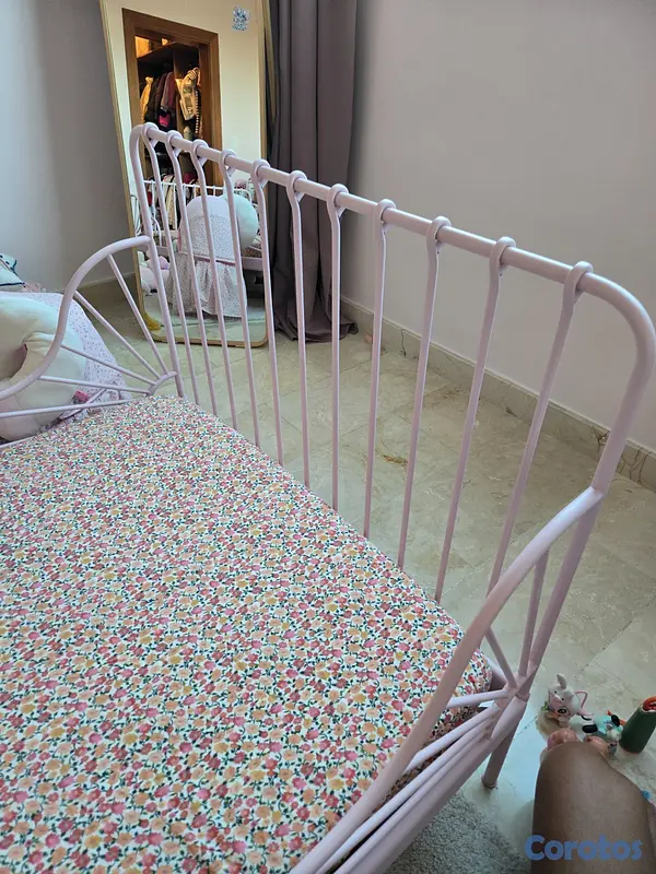 muebles y colchones - Cama twin rosada 3