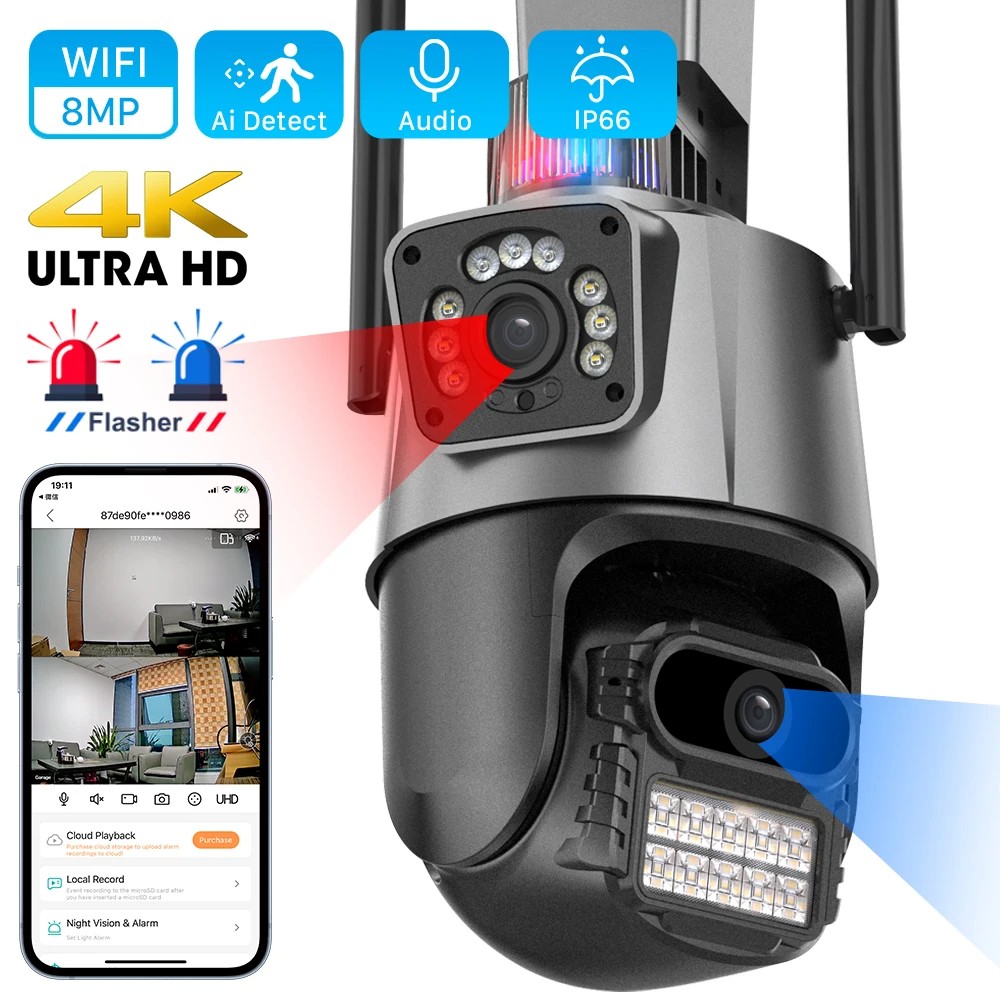 camaras y audio - Cámara de Seguridad Wifi Doble Lente 2MP Full HD 2