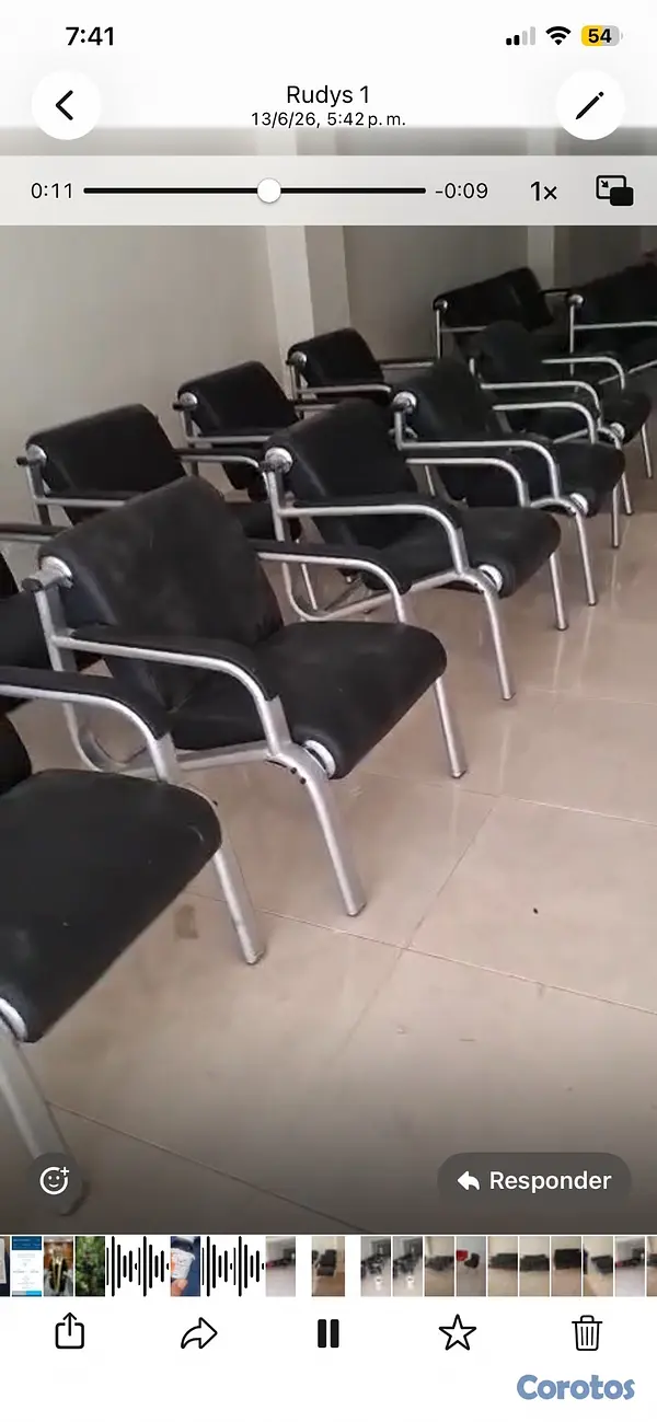 muebles y colchones - Sillas tapizadas negra muy resistente 5