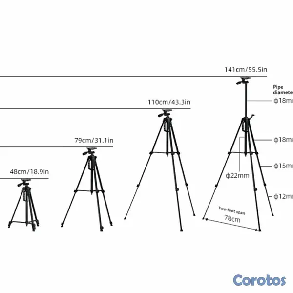 camaras y audio - Tripode profesional 55.5 pulgadas para cámaras tipo DSL y celulares 3