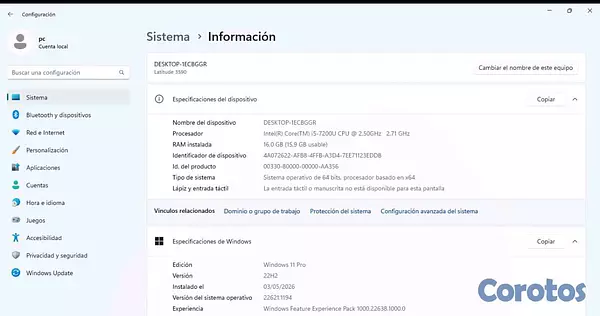 computadoras y laptops - Dell Latitude 3590 - 16GB RAM / SSD 256GB - ¡Nítida y Rápida! 8