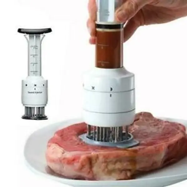 cocina - Inyector de salsas para carne profesional aguja ablandadora, sabor, bbq sazon 2